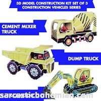 Set of 3 Crafts Build 3D Model Kits for Kids Construction Vehicles Series  A Great Child Developments Toys Gifts for Little Children  B07PJ5CJGZ